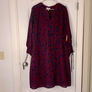 Plum long sleeve midi dress size 18w brand Molly and isadora